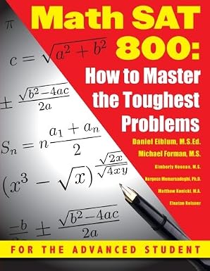 Math SAT 800: How to Master the Toughest Problems book cover