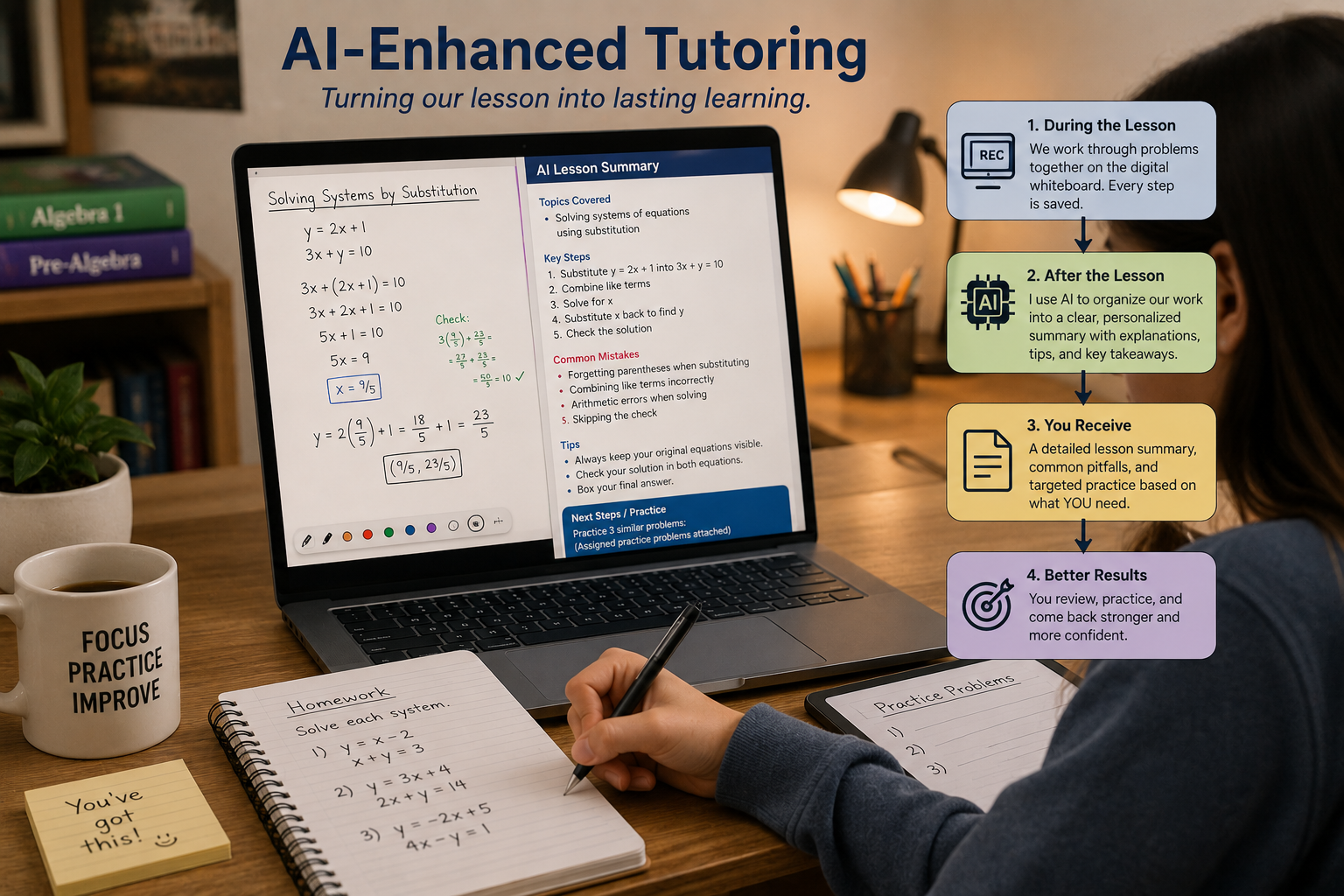 AI-enhanced tutoring and lesson materials